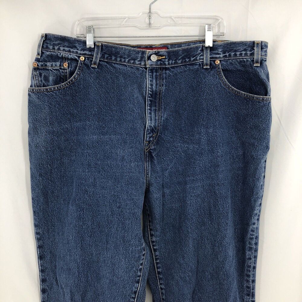 Levis 550 Classic Relaxed Blue Denim High Rise Tapered Jeans 24 Short (42x28)